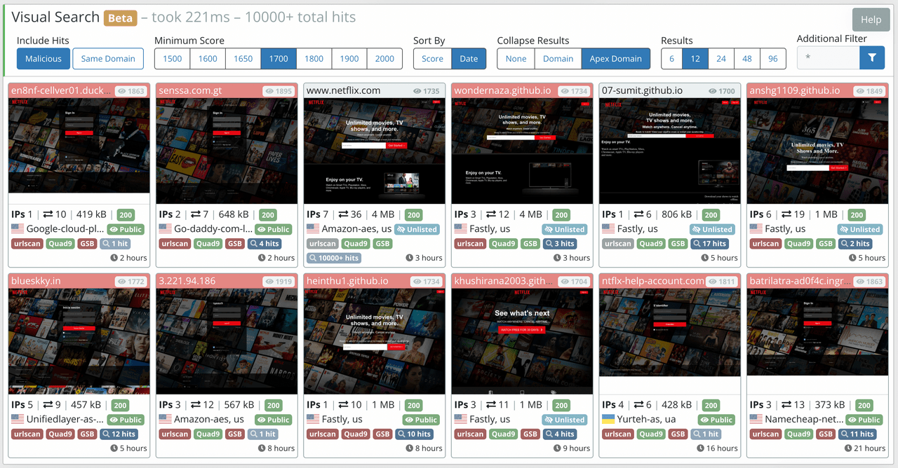 urlscan Visual Search